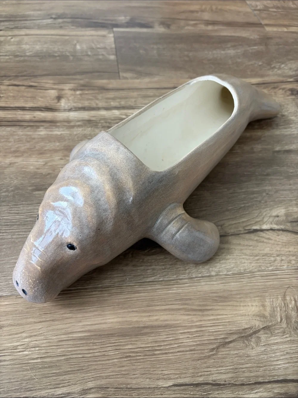 Ceramic Manatee Planter Decor - Picture 1 of 3